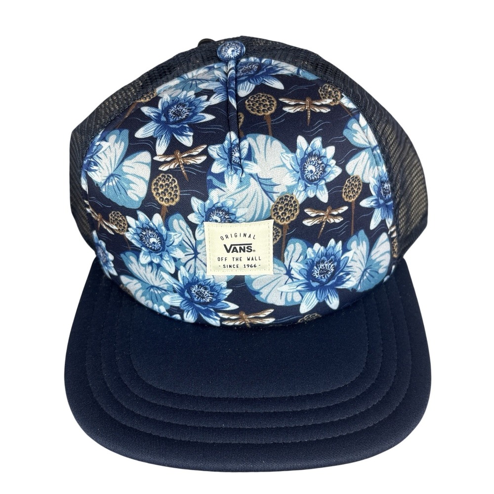 Vans Off The Wall Floral Trucker Hat Navy - New With Tags Snapback